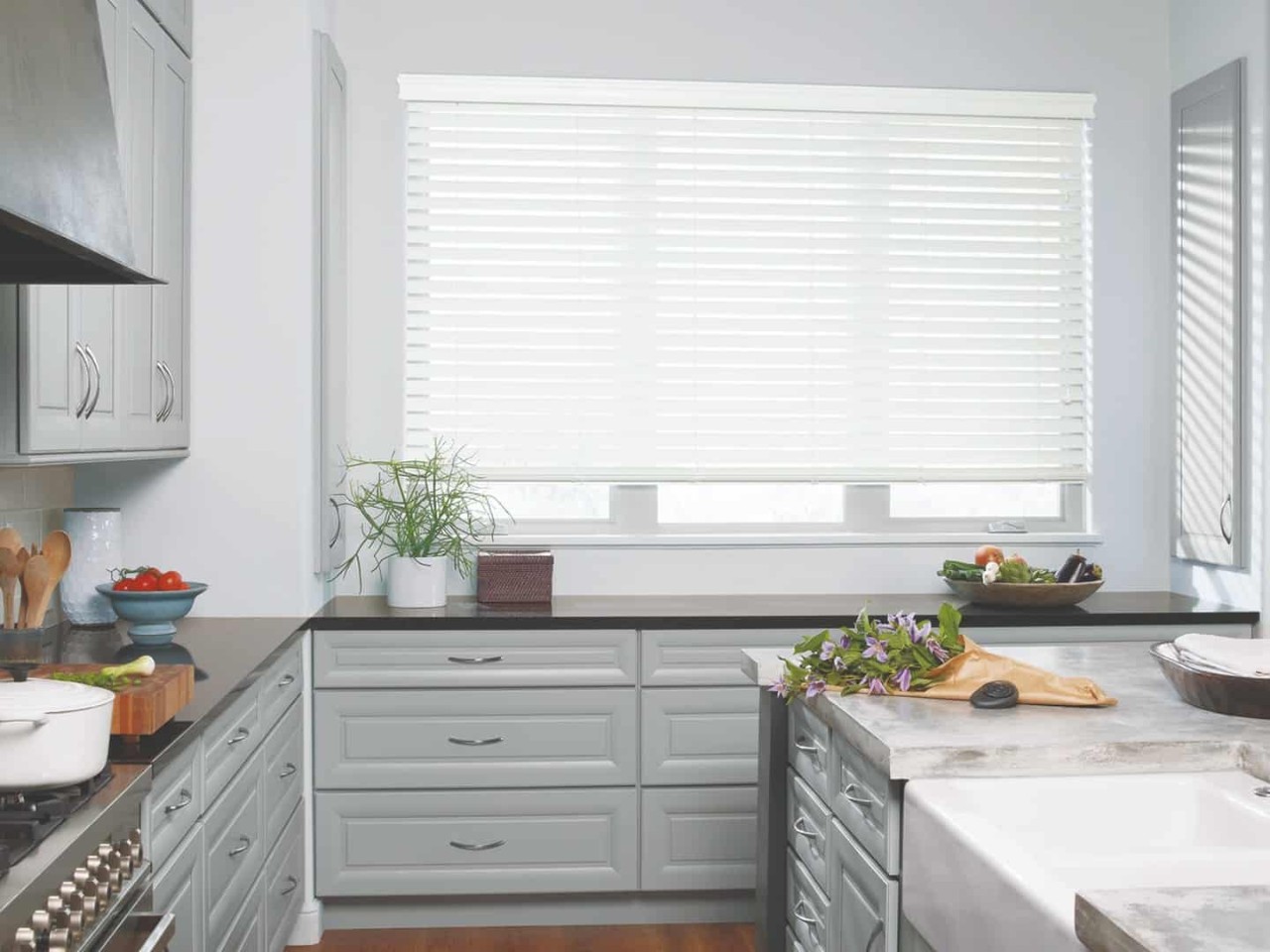 Custom Kitchen Window Treatments for Your Home Near Anaheim, California (CA) like Everwood Wood Blinds