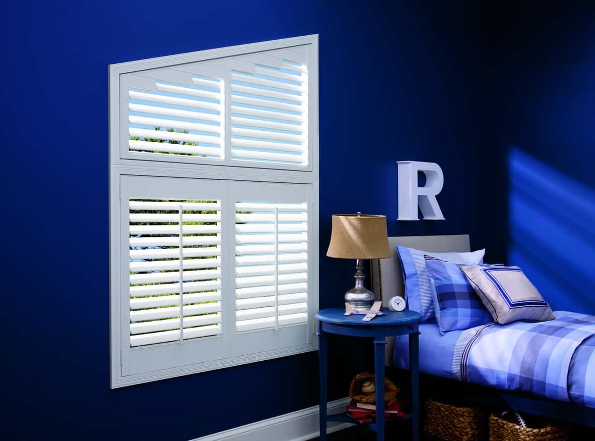 Hunter Douglas Palm Beach™ Polysatin™ Shutters — Grand Rapids, Michigan (MI) custom shutters, motorized shutters.